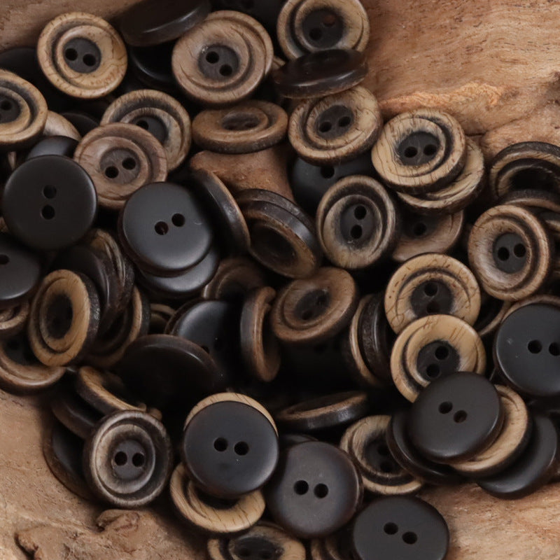 11.5mm Gradient Crescent 2-Hole Resin Buttons 50pcs - Lots of Buttons