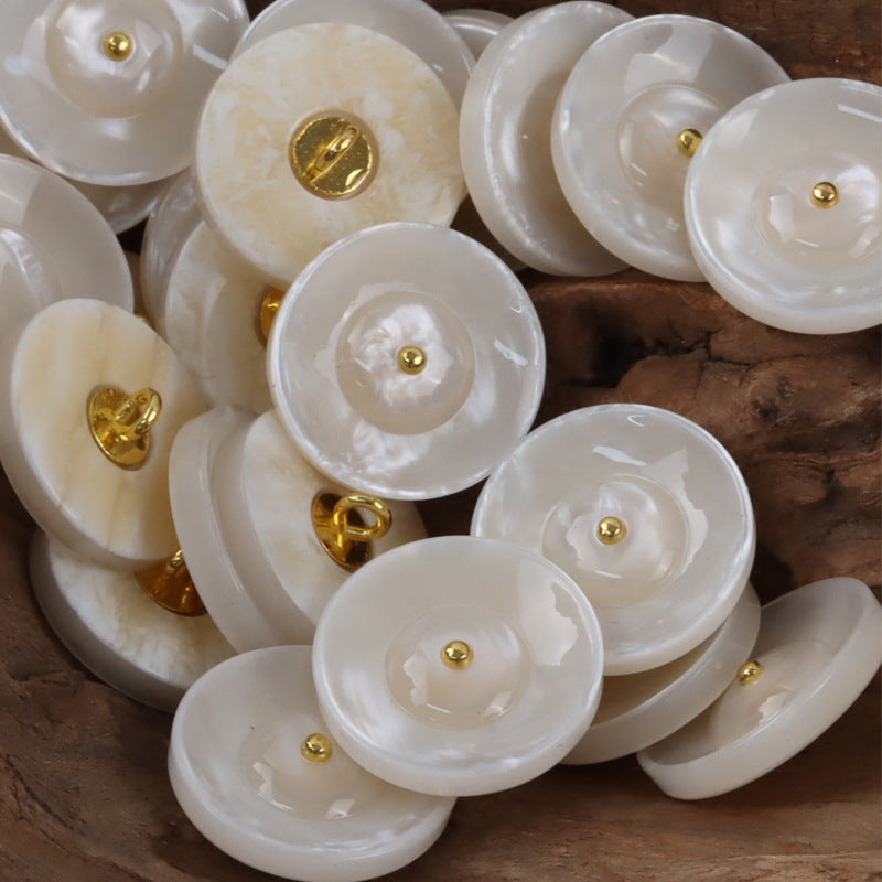Premium Round Resin Buttons with Metal Shanks for Curtain Making 20pcs - Lots of Buttons