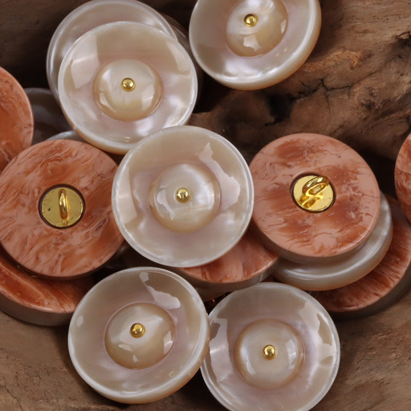 Premium Round Resin Buttons with Metal Shanks for Curtain Making 20pcs - Lots of Buttons