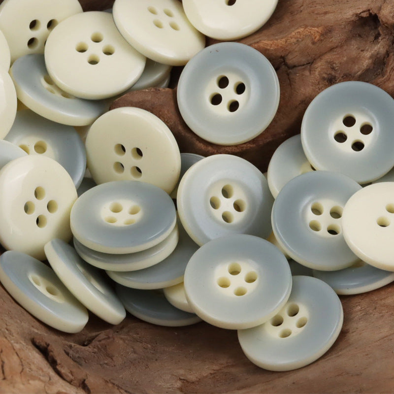 Two-Tone Grayish-Cyan Resin Buttons for Shirts Sweaters Cardigans 40pcs - Lots of Buttons