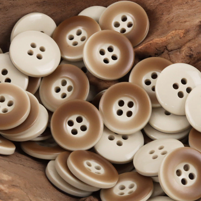 Two-Tone Grayish-Cyan Resin Buttons for Shirts Sweaters Cardigans 40pcs - Lots of Buttons