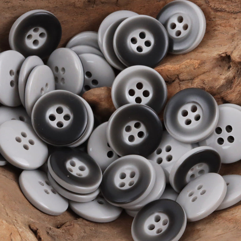 Two-Tone Grayish-Cyan Resin Buttons for Shirts Sweaters Cardigans 40pcs - Lots of Buttons