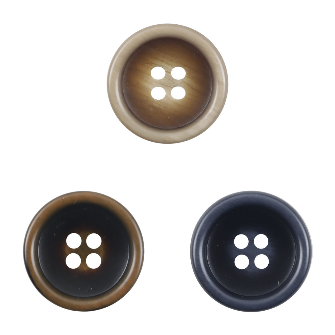 Round Dark Coffee-Colored Resin Buttons for Suit Pants 30pcs - Lots of Buttons