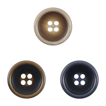 Round Dark Coffee-Colored Resin Buttons for Suit Pants 30pcs - Lots of Buttons