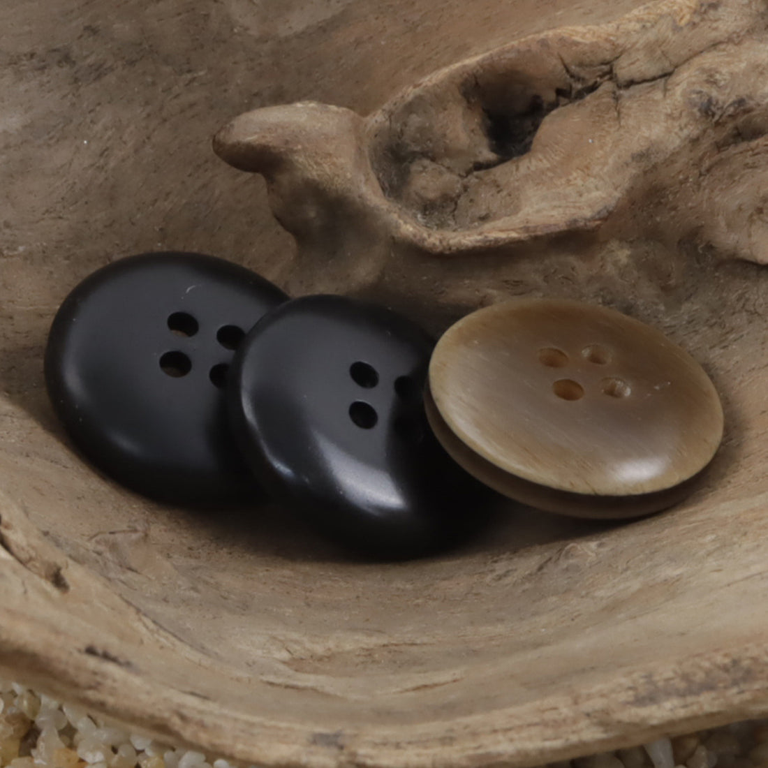 Round Dark Coffee-Colored Resin Buttons for Suit Pants 30pcs - Lots of Buttons