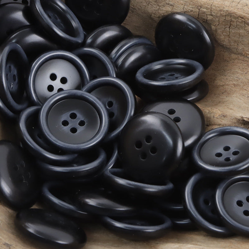 Round Dark Coffee-Colored Resin Buttons for Suit Pants 30pcs - Lots of Buttons