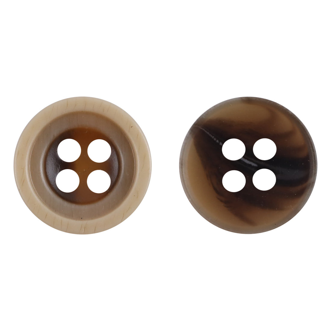 11.5mm Round Two-Tone Amber Resin Buttons for Shirts 50pcs - Lots of Buttons