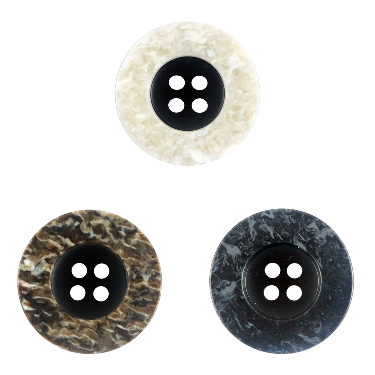 Leopard Print Wide Border 4-Hole Resin Buttons 20pcs - Lots of Buttons