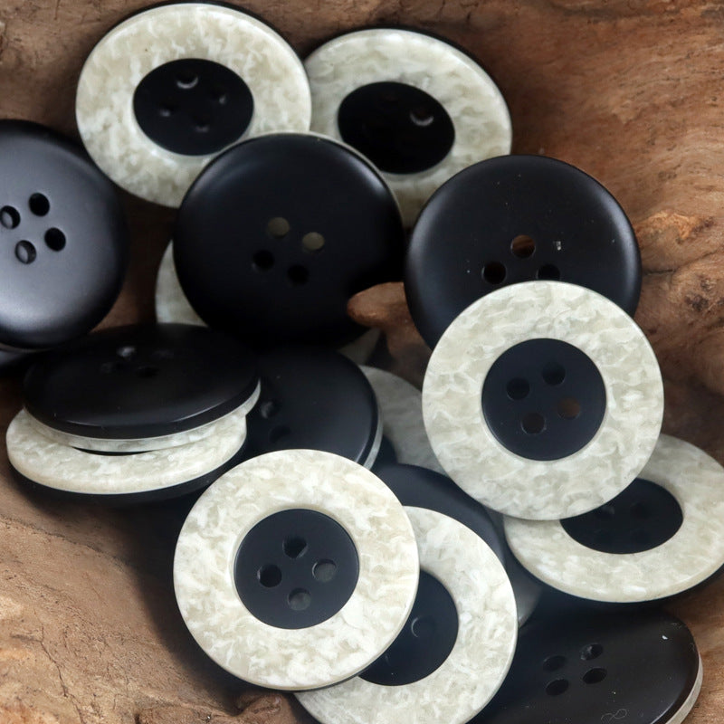 Leopard Print Wide Border 4-Hole Resin Buttons 20pcs - Lots of Buttons