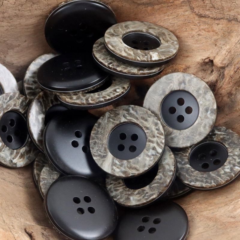 Leopard Print Wide Border 4-Hole Resin Buttons 20pcs - Lots of Buttons
