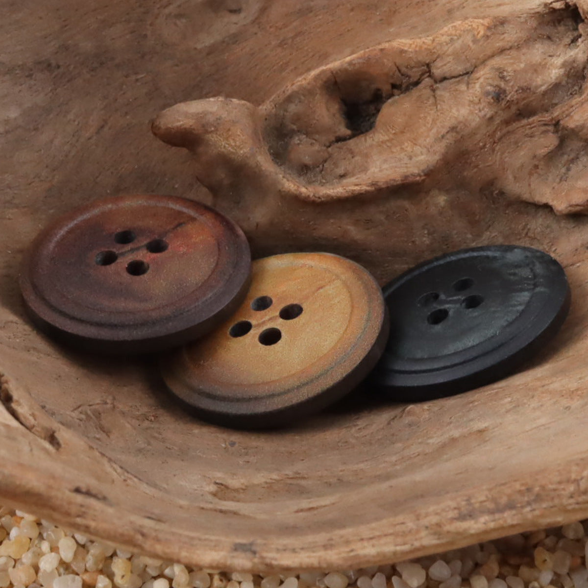 Round 4 Hole Vintage Burnt Yellow Resin Buttons,20PCS - Lots of Buttons