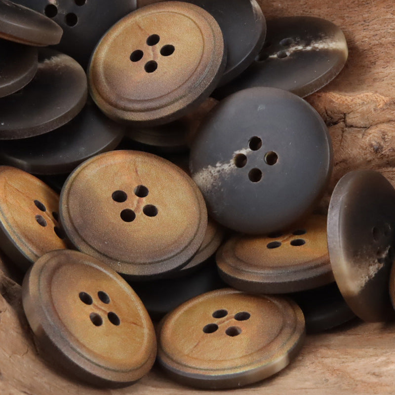 Round 4 Hole Vintage Burnt Yellow Resin Buttons,20PCS - Lots of Buttons