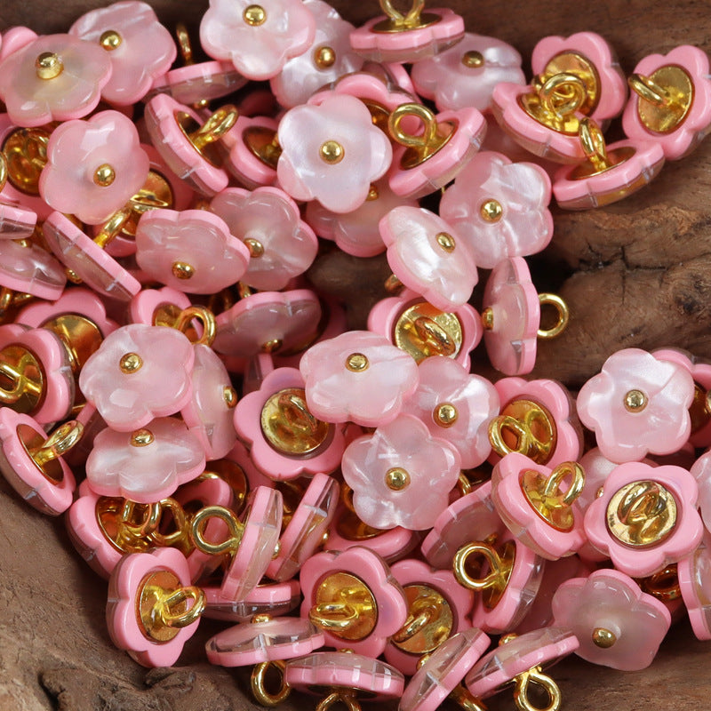 Cute Kids Little Plum Blossom Shank Resin Buttons,20pcs  - Lots of Buttons