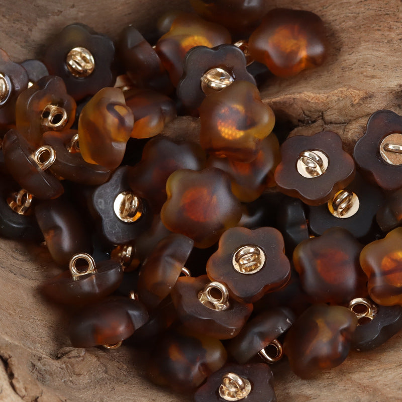 13mm Plum Blossom Matte Resin Buttons for Children's Dress Cufflink 20pcs - Lots of Buttons