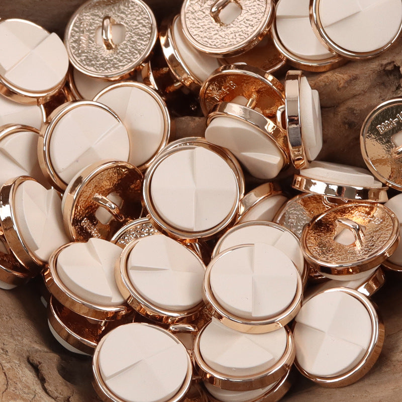 Geometric Resin Surface Metal Buttons for Trendy Suits 10pcs - Lots of Buttons
