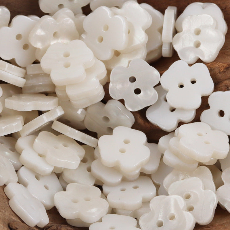 Cute Little Flower Two-Hole Resin Buttons 50 Pack 