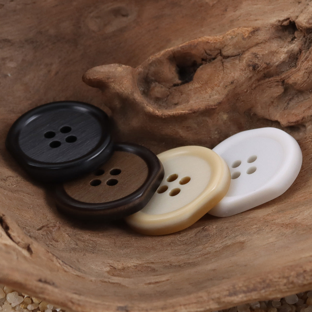 Irregular Four-Hole Resin Buttons for Winter Windbreakers 40pcs - Lots of Buttons