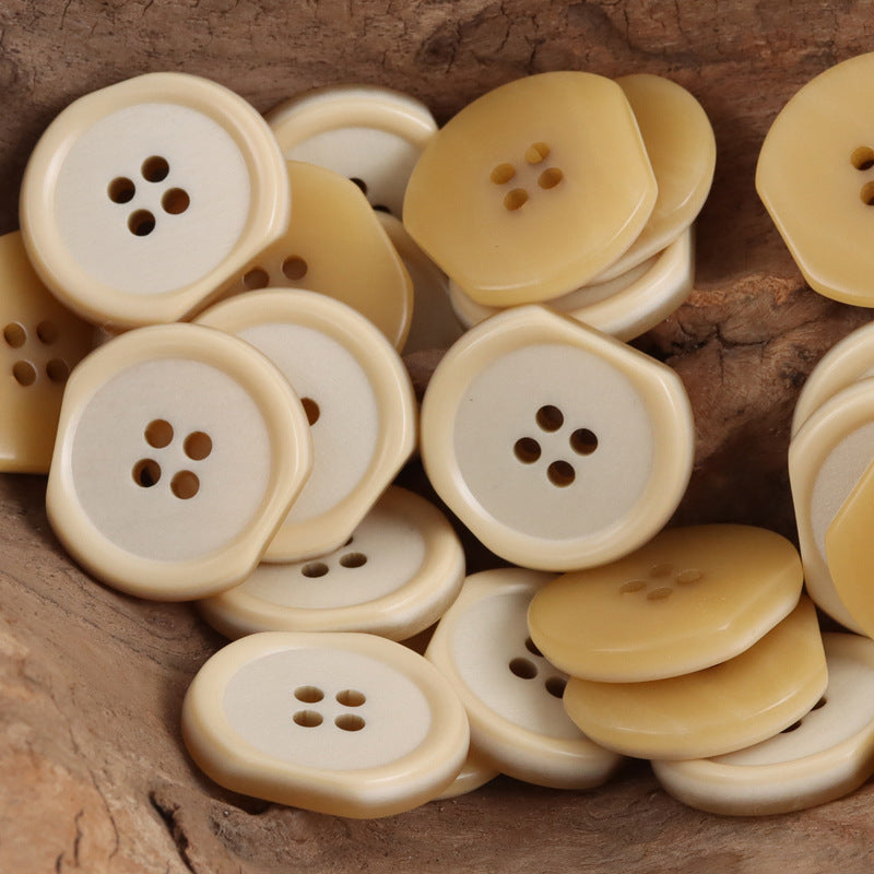 Irregular Four-Hole Resin Buttons for Winter Windbreakers 40pcs - Lots of Buttons