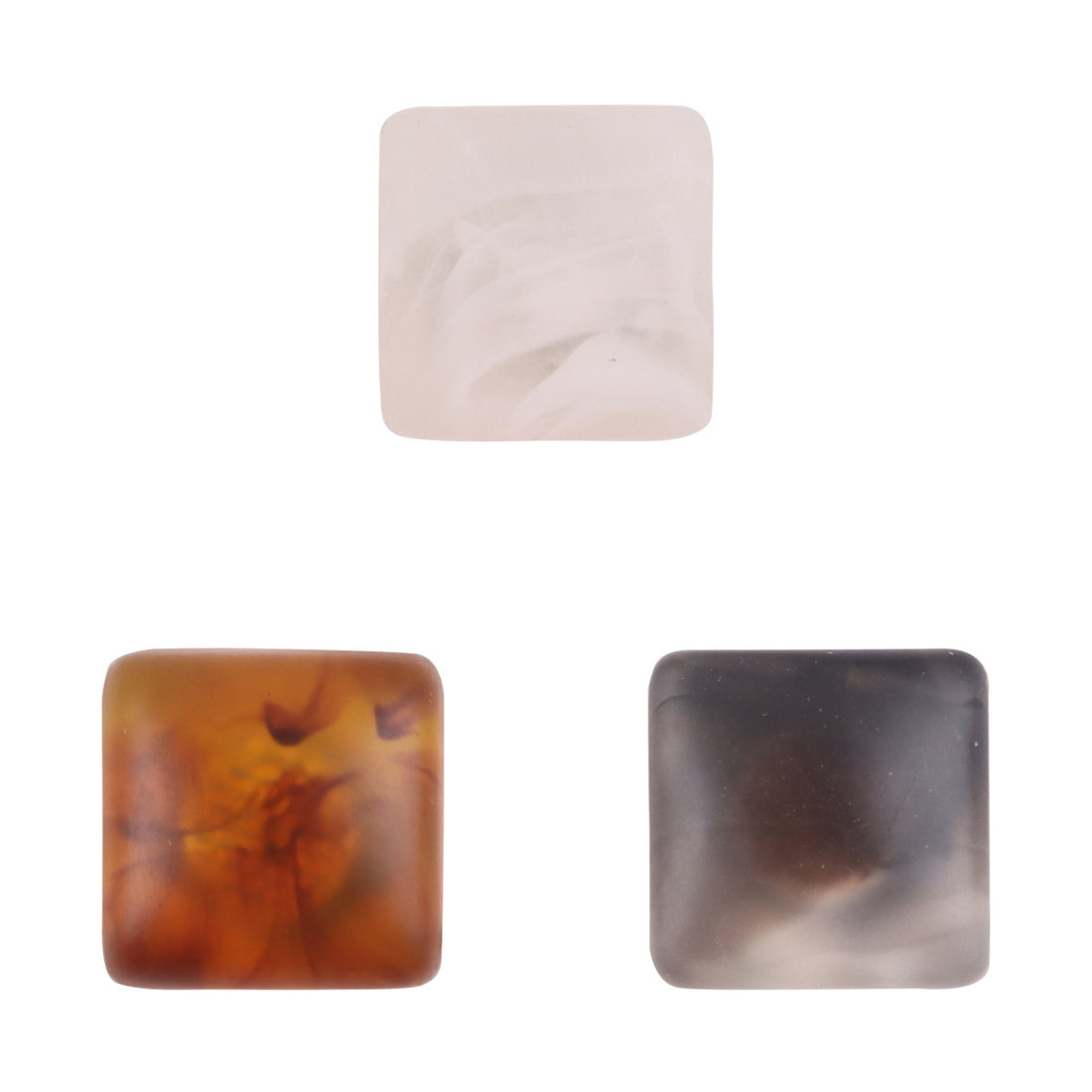Square Amber Resin Buttons with Metal Shanks for DIY Knitted Hats Dolls 30pcs - Lots of Buttons