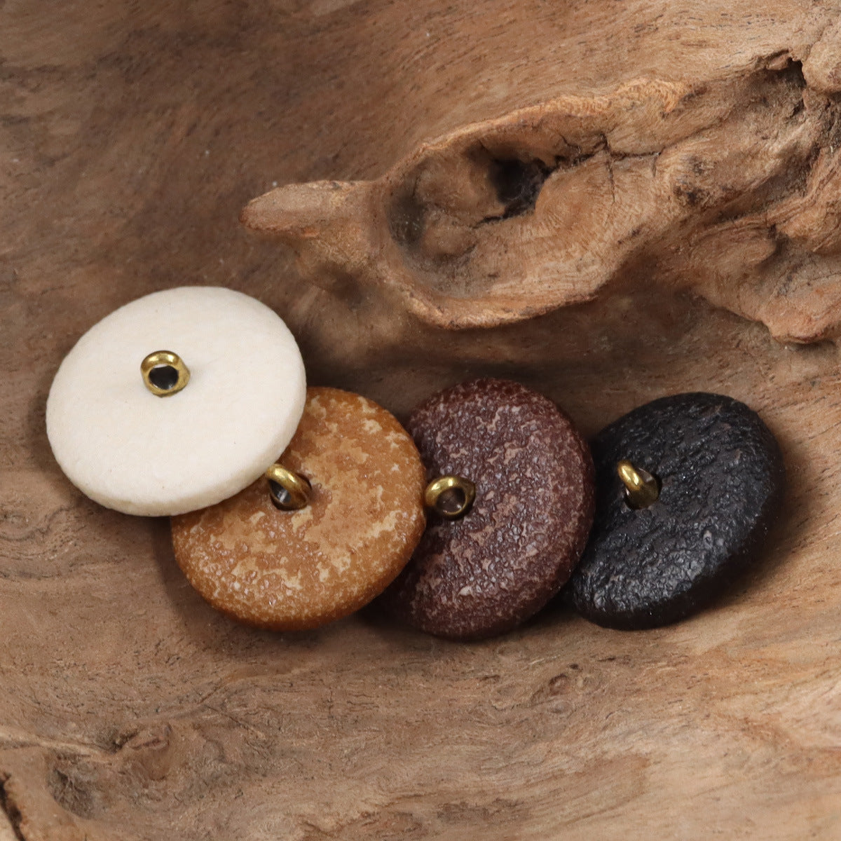 Vintage Distressed Washed Resin Shank Button 10 Pack - Lots of Buttons