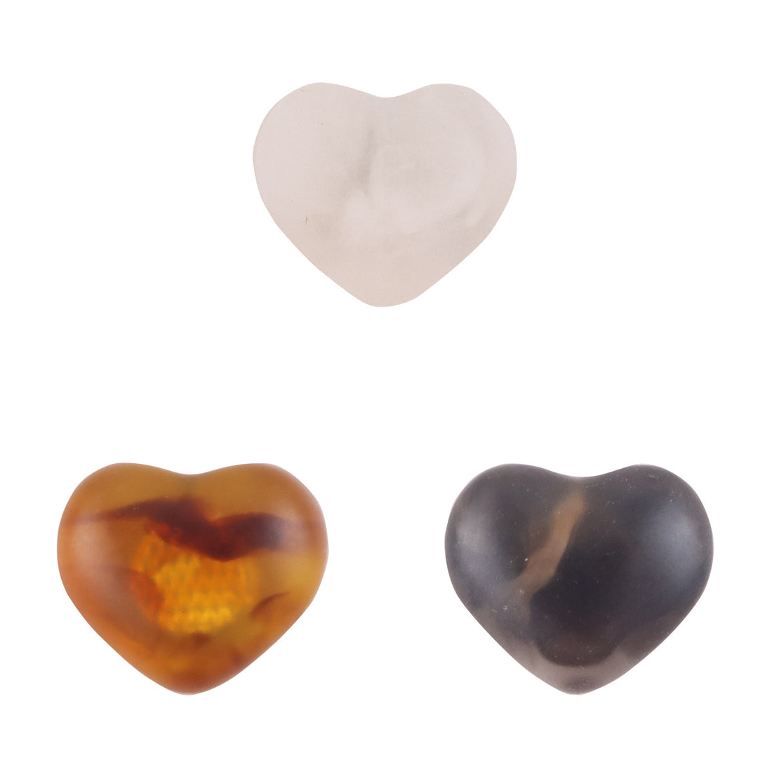 Amber-Colored Heart-Shaped Resin Buttons for Lingerie 20pcs - Lots of Buttons