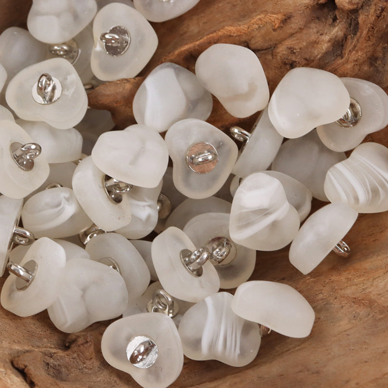 Amber-Colored Heart-Shaped Resin Buttons for Lingerie 20pcs - Lots of Buttons