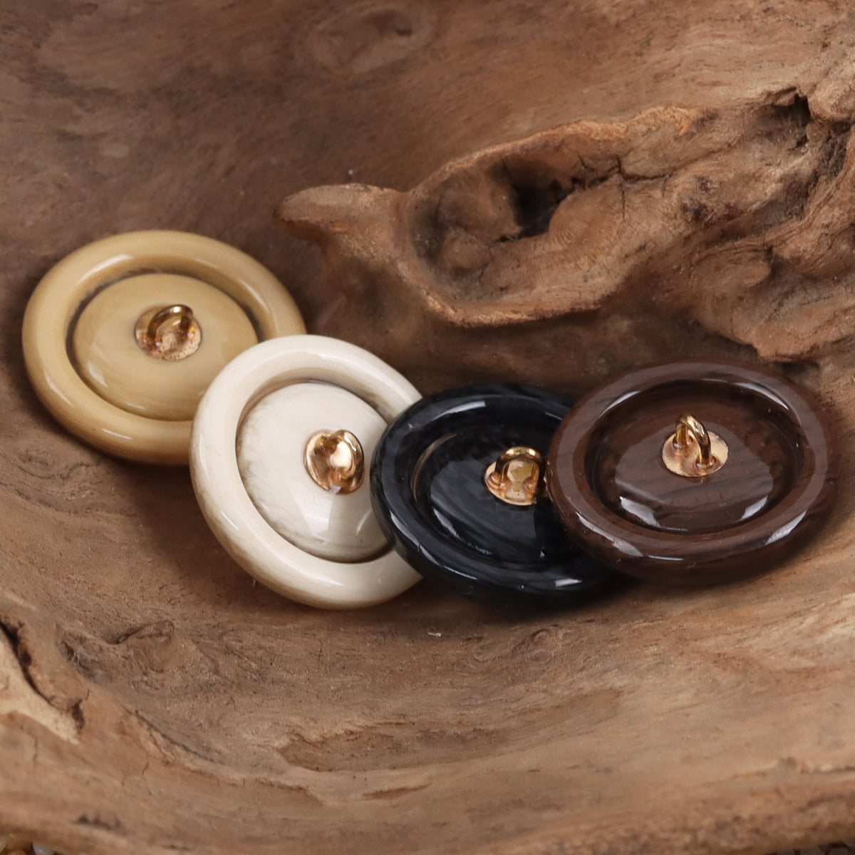 Resin Buttons with Metal Shanks for Sweater Cardigans and Coats - 20pcs