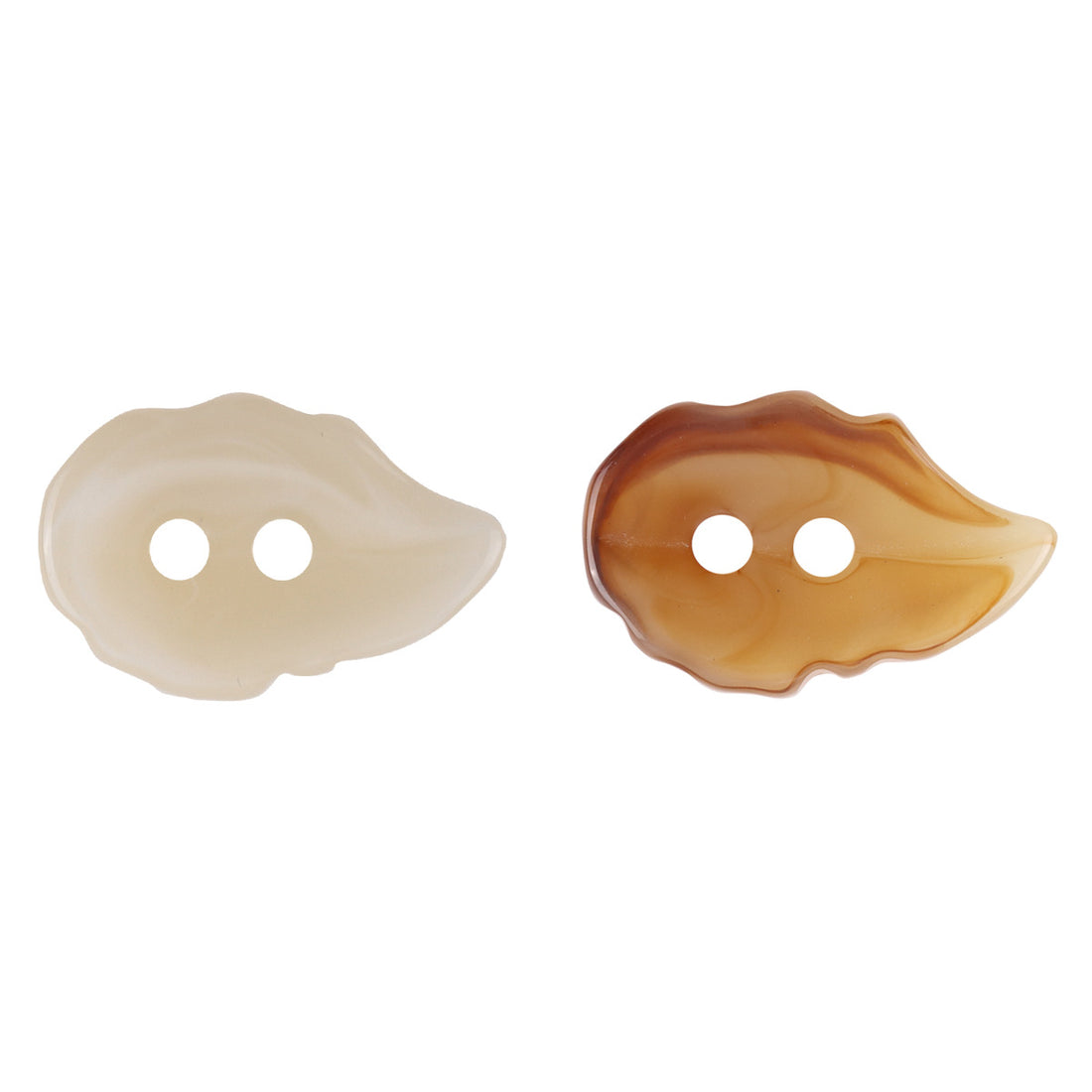 Retro Khaki Leaf-Shaped Decorative Resin Buttons,20pcs - Lots of Buttons