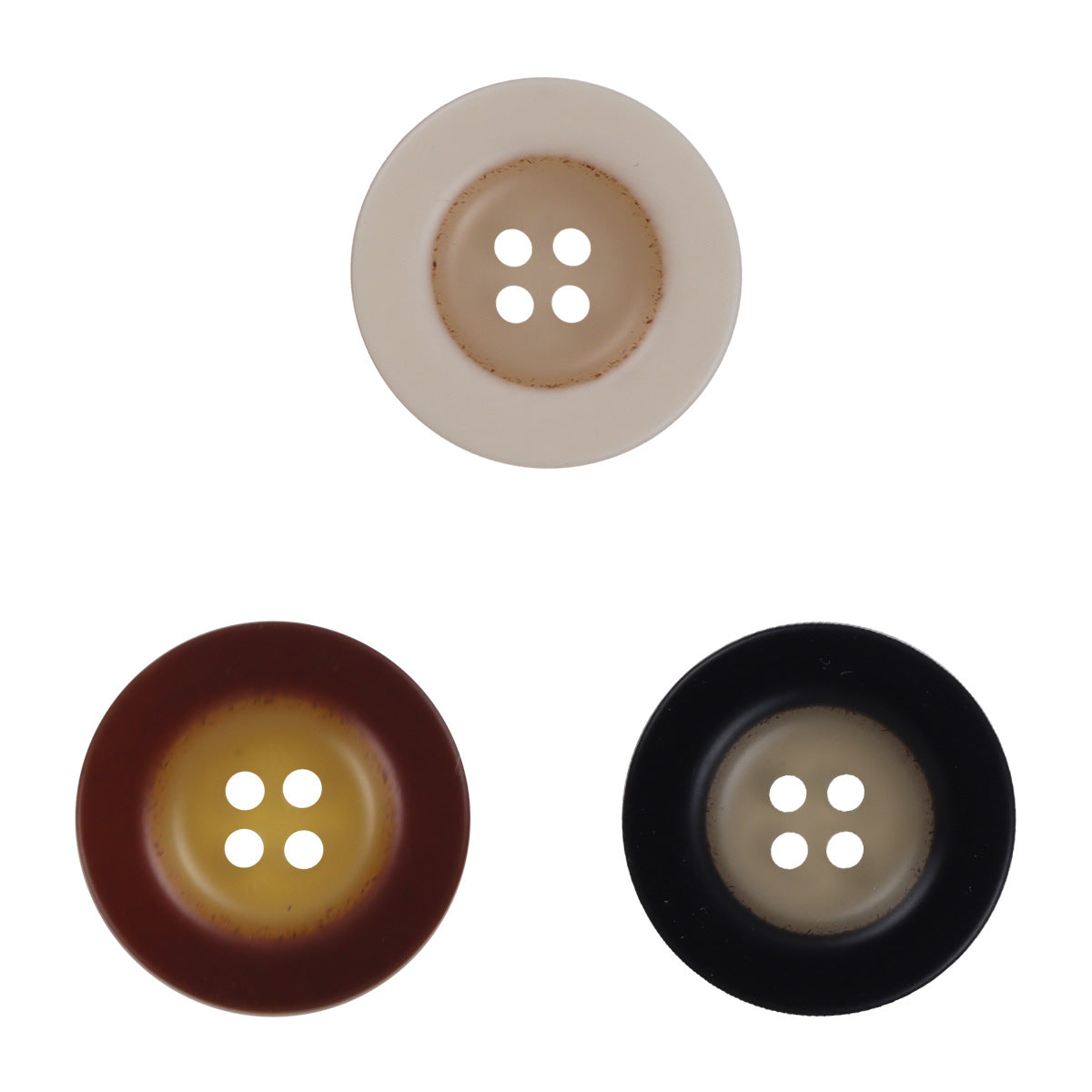 Round 4 Hole Wide-Edged Amber Resin Buttons,20pcs - Lots of Buttons