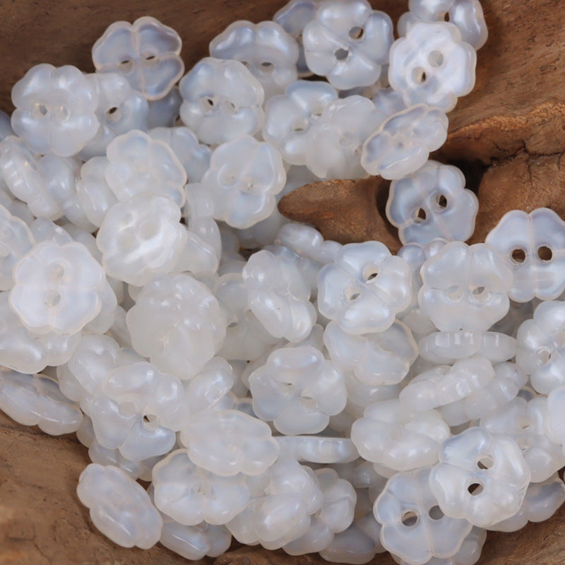 11mm Lovely Little Cherry Blossom Resin Buttons for Children 50pcs - Lots of Buttons