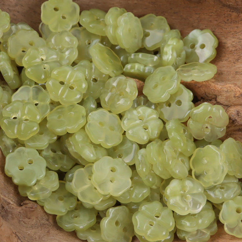 11mm Lovely Little Cherry Blossom Resin Buttons for Children 50pcs - Lots of Buttons