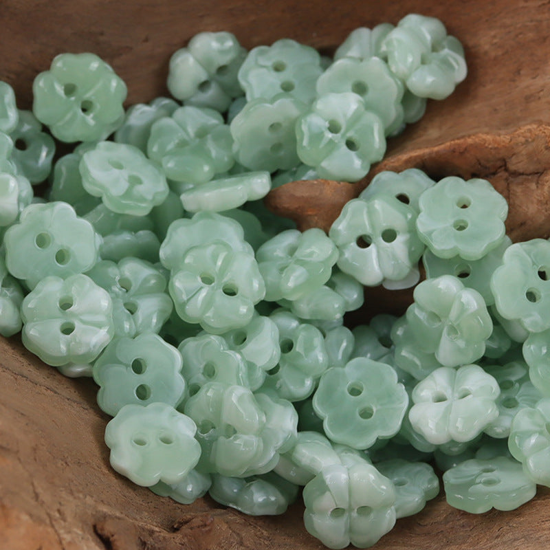 11mm Lovely Little Cherry Blossom Resin Buttons for Children 50pcs - Lots of Buttons