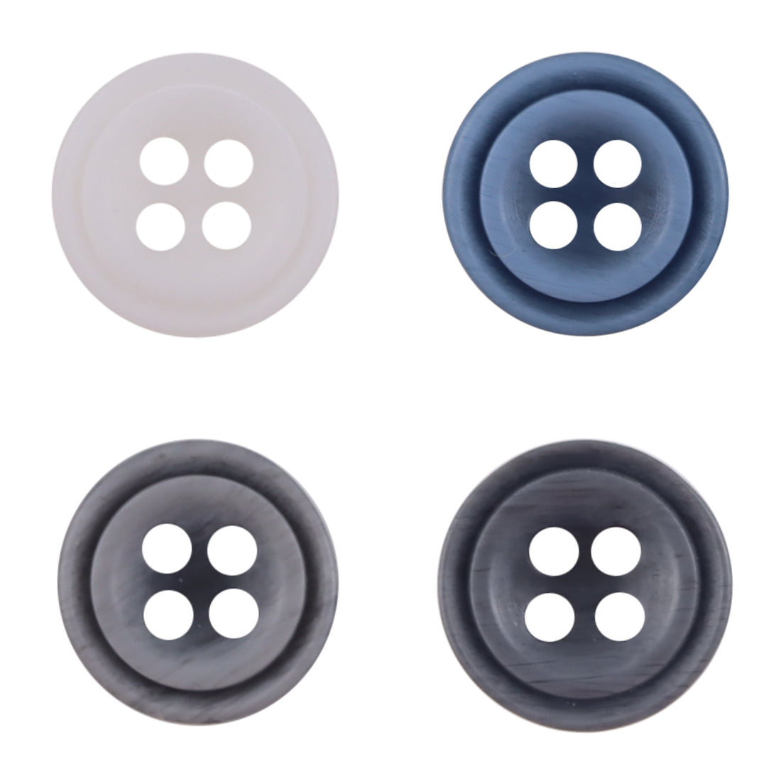 11.5mm Gradient Blue White Round Decorative Resin Buttons,100pcs - Lots of Buttons