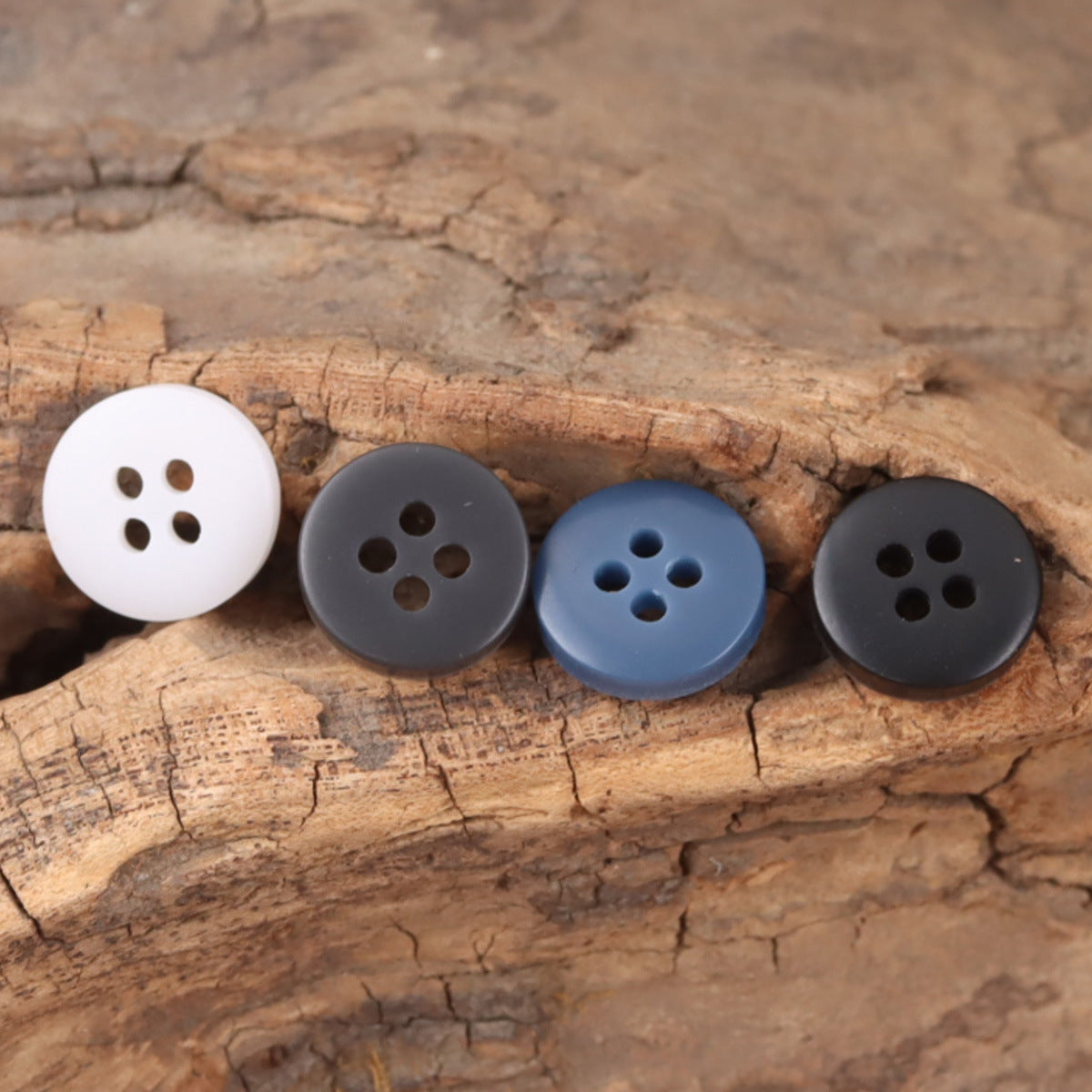 11.5mm Gradient Blue White Round Decorative Resin Buttons,100pcs - Lots of Buttons