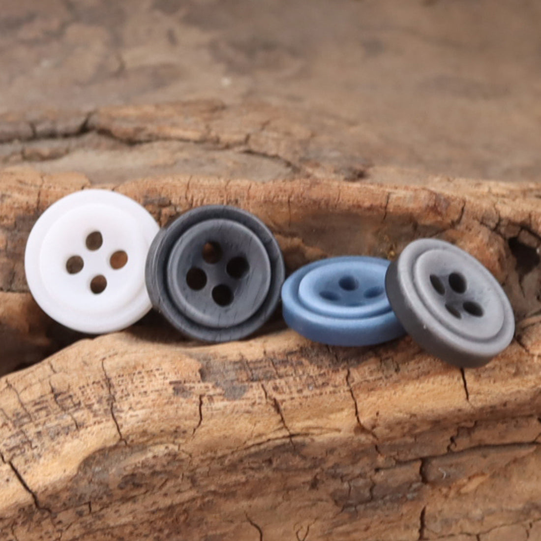 11.5mm Gradient Blue White Round Decorative Resin Buttons,100pcs - Lots of Buttons