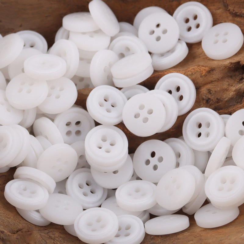 11.5mm Gradient Blue White Round Decorative Resin Buttons,100pcs - Lots of Buttons