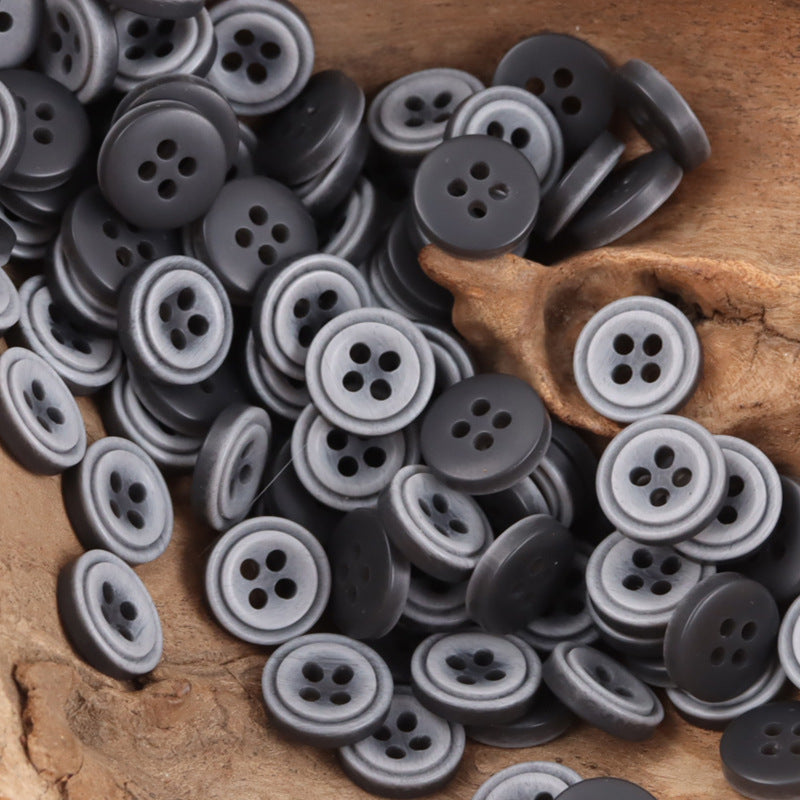 11.5mm Gradient Blue White Round Decorative Resin Buttons,100pcs - Lots of Buttons