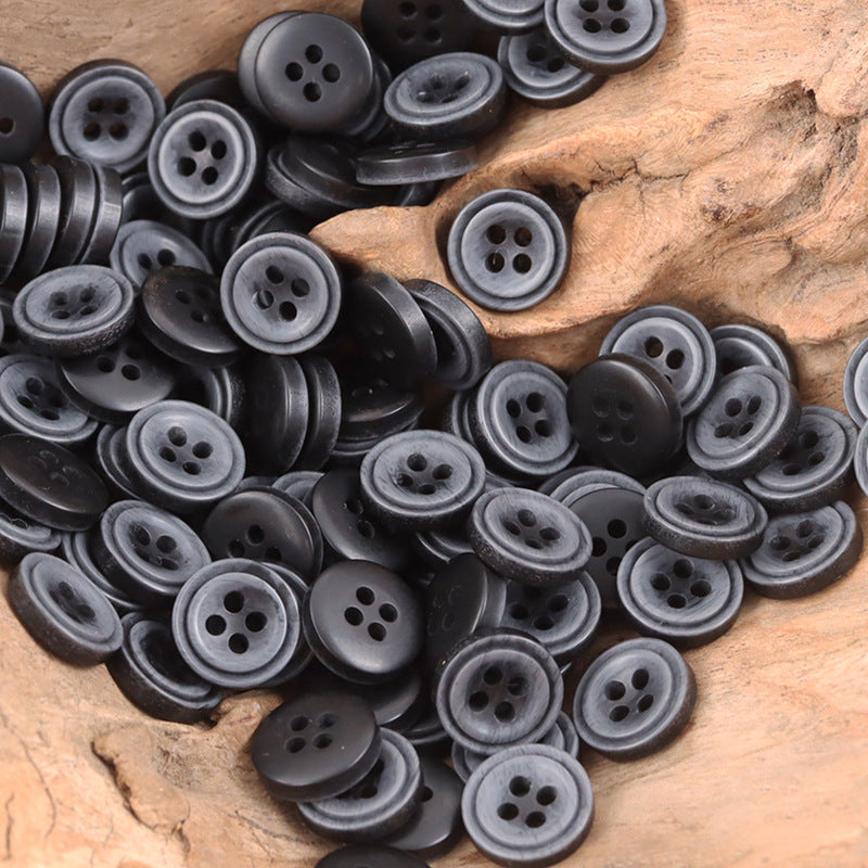 11.5mm Gradient Blue White Round Decorative Resin Buttons,100pcs - Lots of Buttons