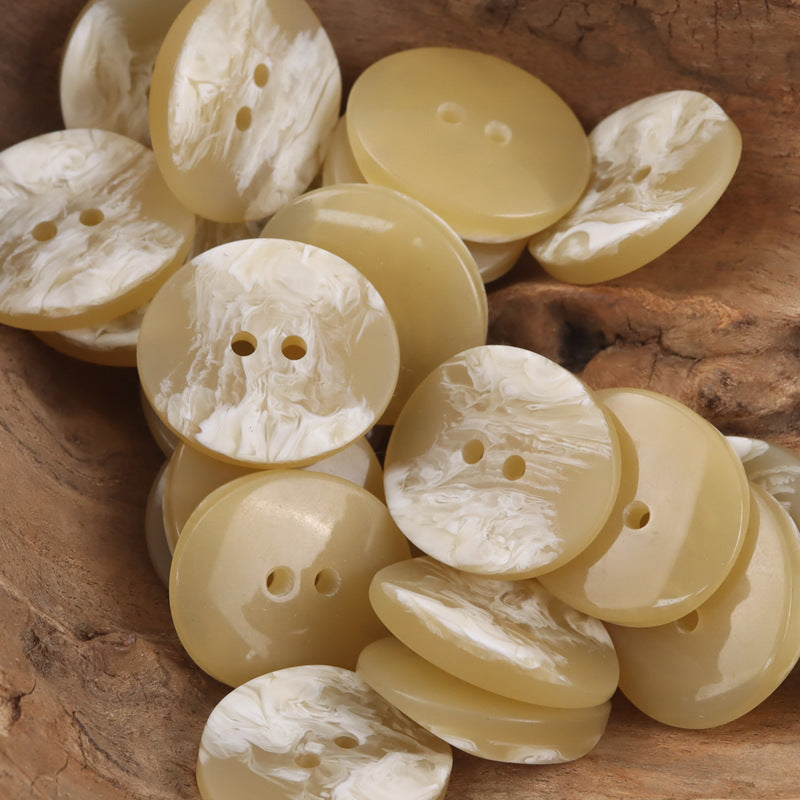 Curved Oval Imitated Wood Grain Resin Buttons 30pcs - Lots of Buttons