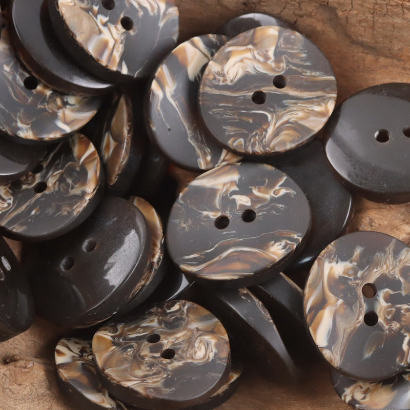 Curved Oval Imitated Wood Grain Resin Buttons 30pcs - Lots of Buttons