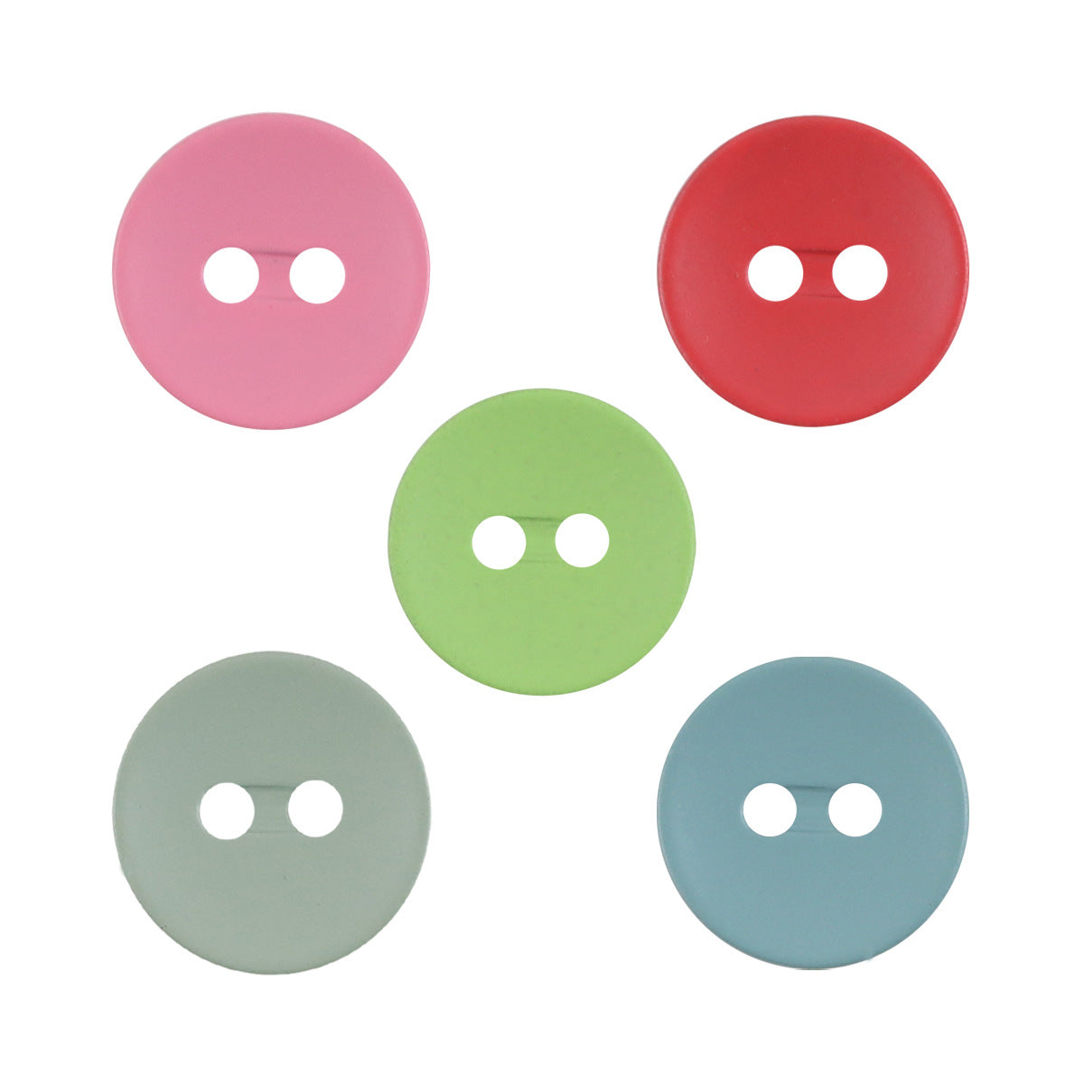11.5mm Colorful Two-Eyed Resin Buttons for Children's Crafts -50 Pack - Lots of Buttons
