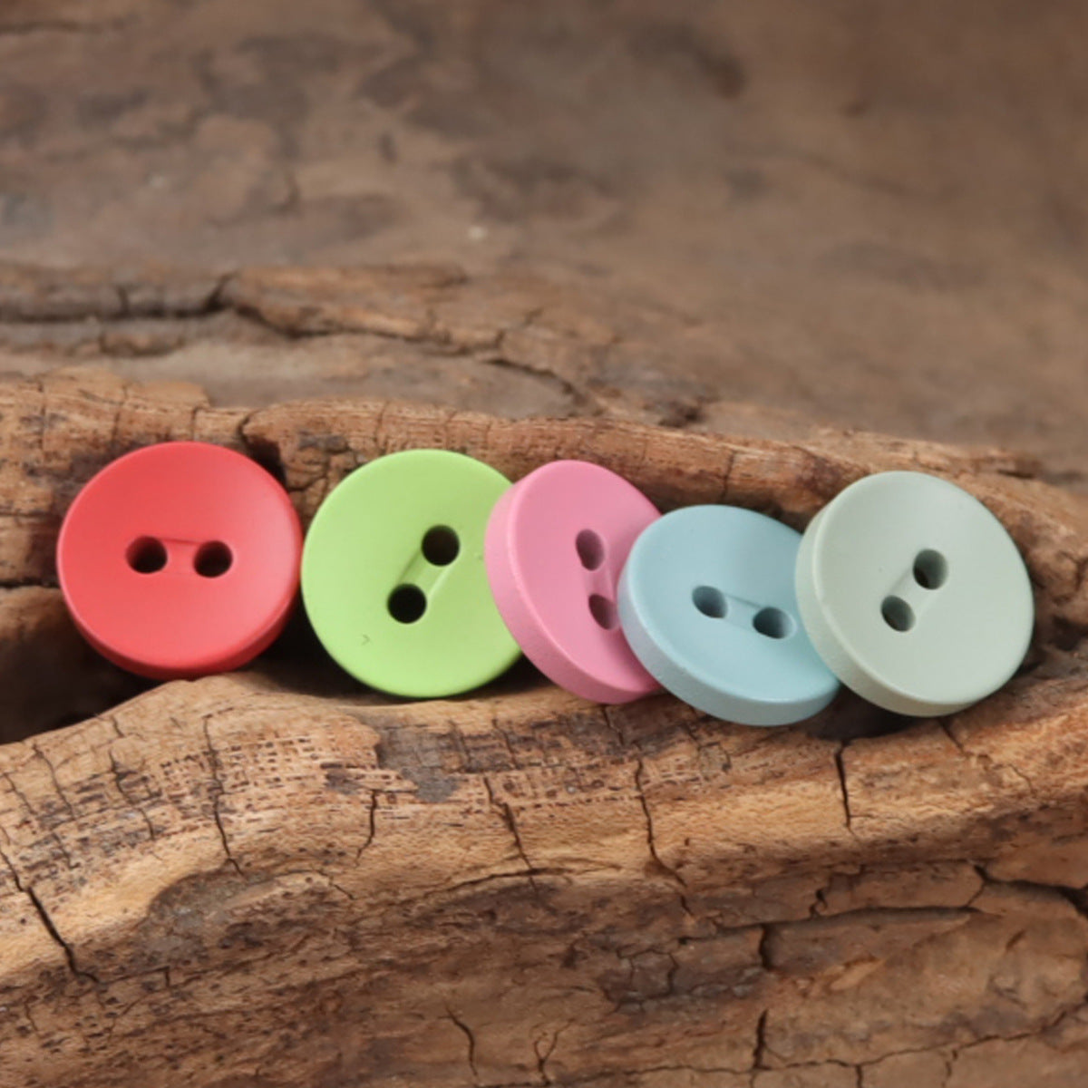 11.5mm Colorful Two-Eyed Resin Buttons for Children's Crafts -50 Pack - Lots of Buttons