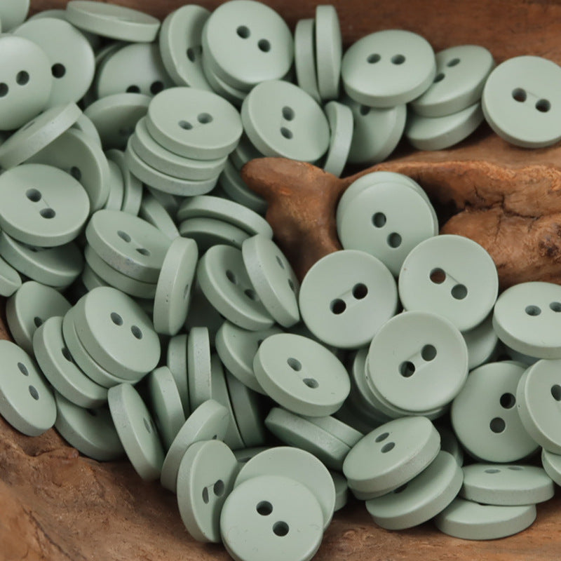 11.5mm Colorful Two-Eyed Resin Buttons for Children's Crafts -50 Pack - Lots of Buttons