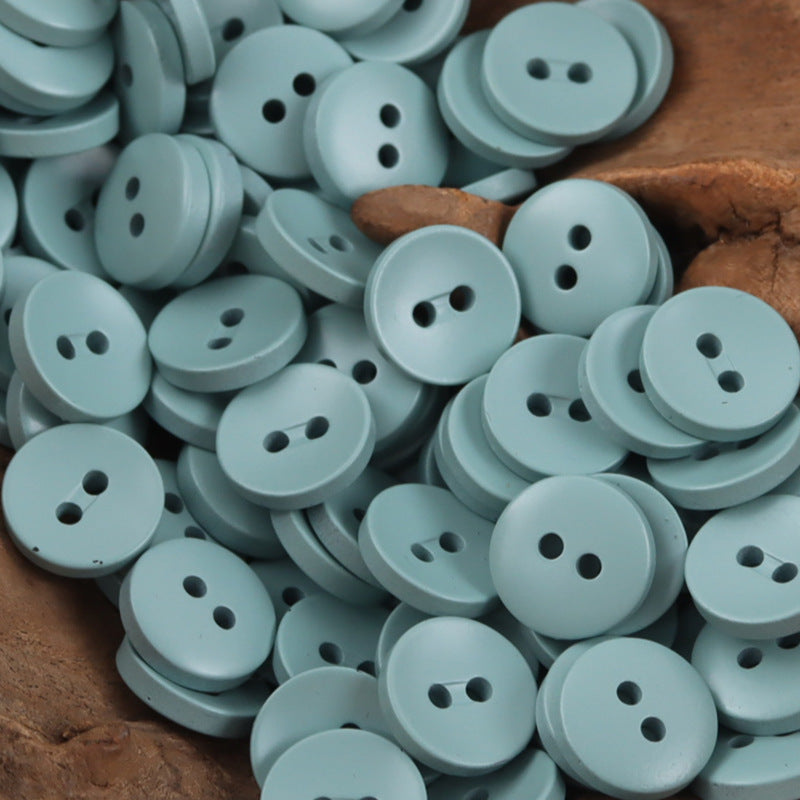 11.5mm Colorful Two-Eyed Resin Buttons for Children's Crafts -50 Pack - Lots of Buttons
