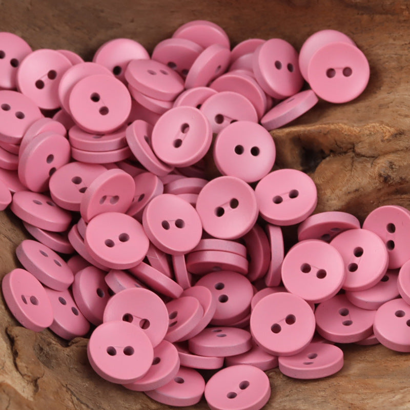 11.5mm Colorful Two-Eyed Resin Buttons for Children's Crafts -50 Pack - Lots of Buttons