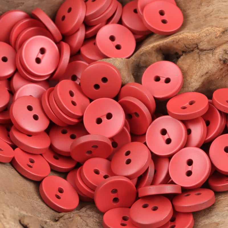 11.5mm Colorful Two-Eyed Resin Buttons for Children's Crafts -50 Pack - Lots of Buttons