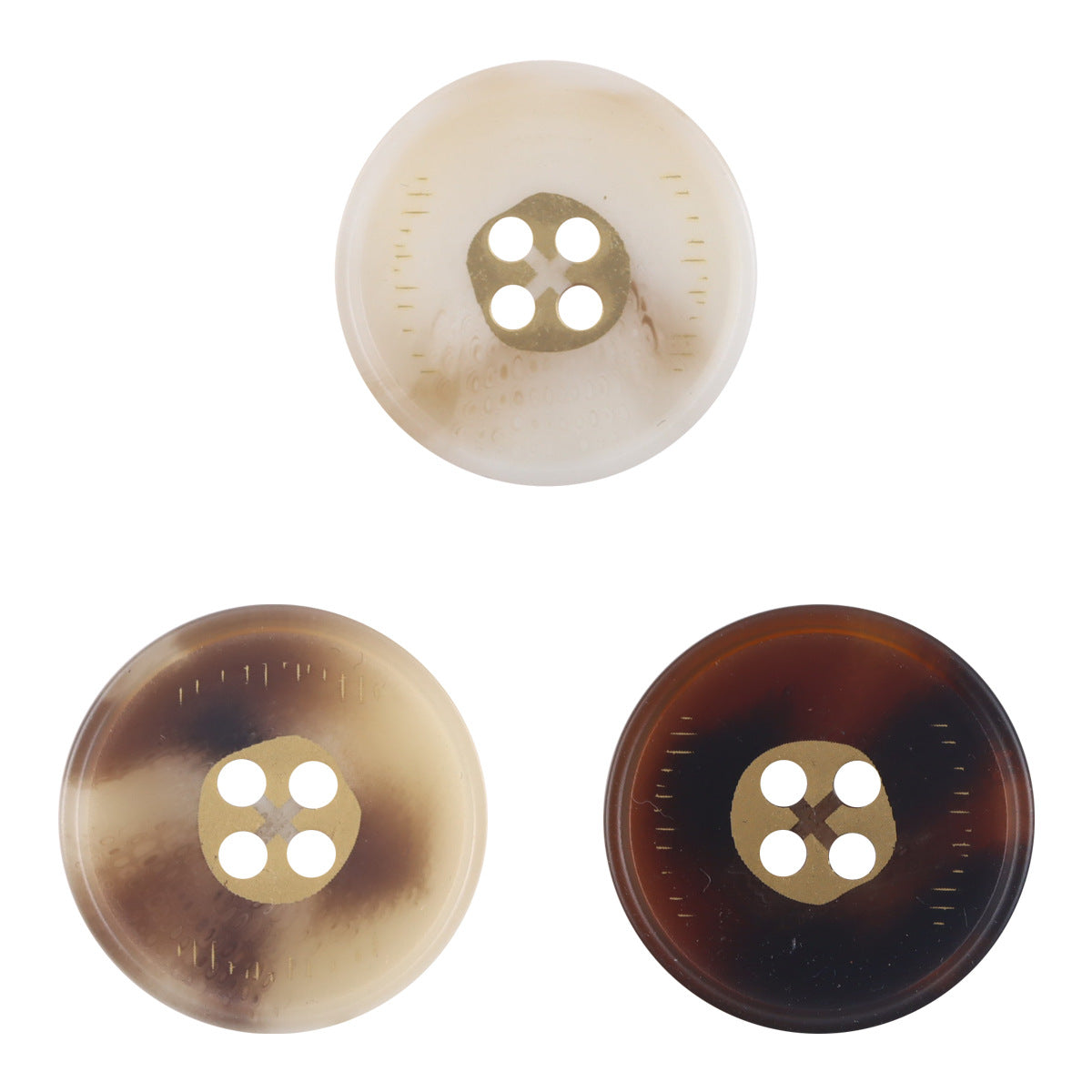 Round 4 Hole Imitation Horn Resin Buttons 20pcs - Lots of Buttons