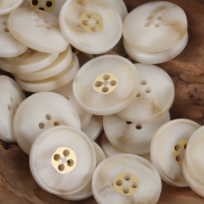 Round 4 Hole Imitation Horn Resin Buttons 20pcs - Lots of Buttons