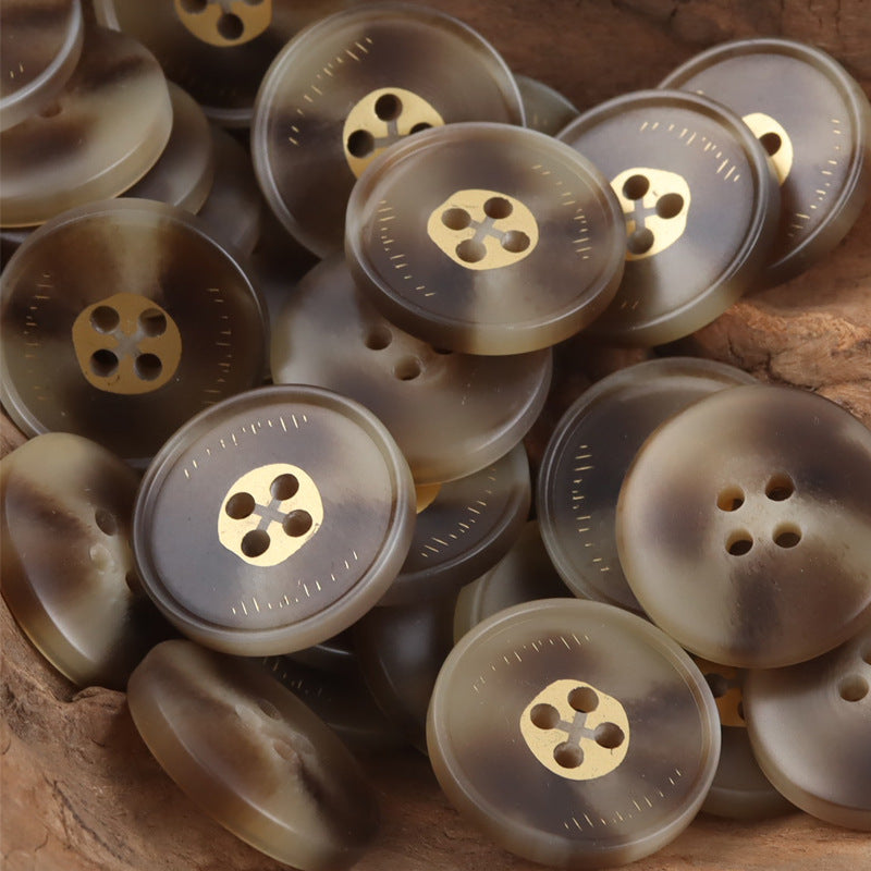 Round 4 Hole Imitation Horn Resin Buttons 20pcs - Lots of Buttons