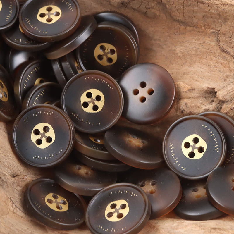Round 4 Hole Imitation Horn Resin Buttons 20pcs - Lots of Buttons